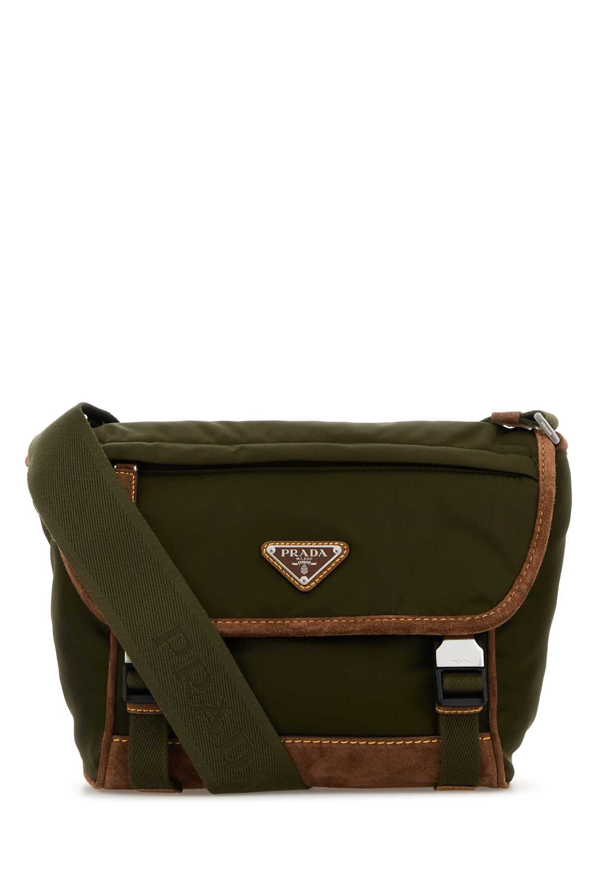 Olive Green Re-Nylon Crossbody Bag Muschiocacao Poliammidericiclata-vitello Borse A Tracolla