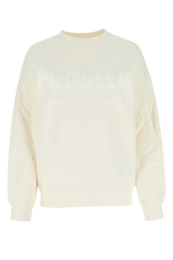Alexander McQueen 100% Cotton sweatshirt in ivory