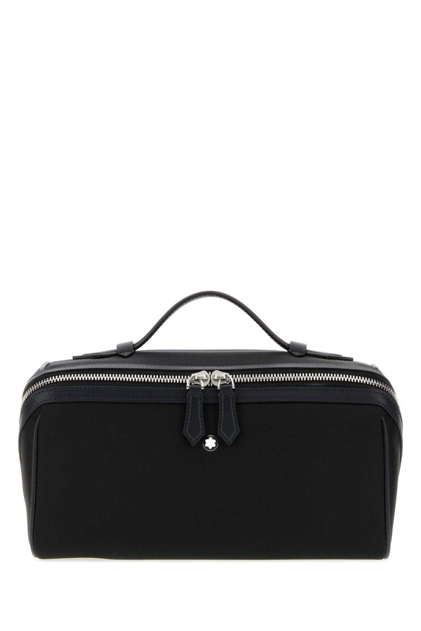 Montblanc Toiletry Exterior: 100% Fabric; Lining: 100% Fabric; Finishing: Silver metal wallet in black