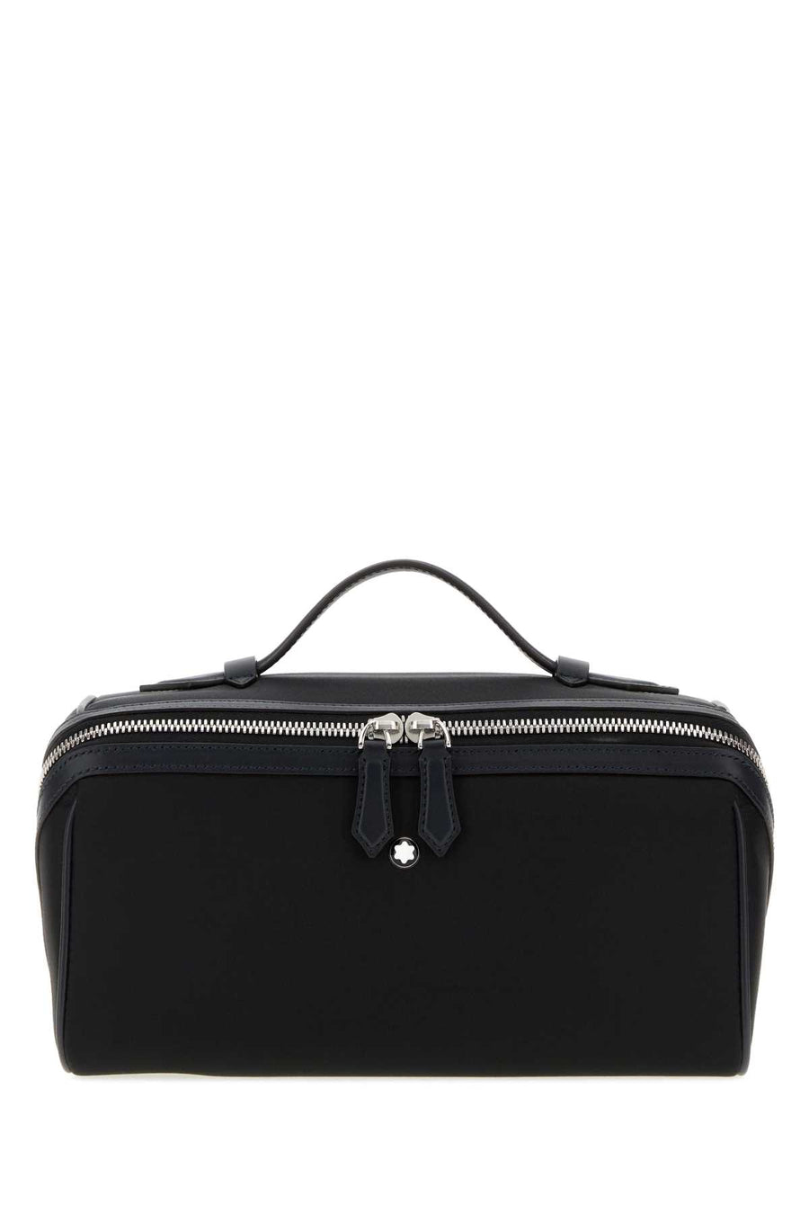 Montblanc Toiletry Exterior: 100% Fabric; Lining: 100% Fabric; Finishing: Silver metal wallet in black