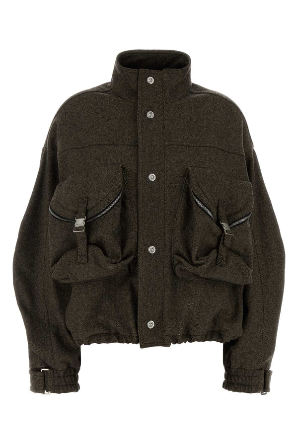 The Attico Exterior: 78% Wool 20% Nylon 1% Other fibers 1% Elastane; Lining: 100% Viscose jacket in gray