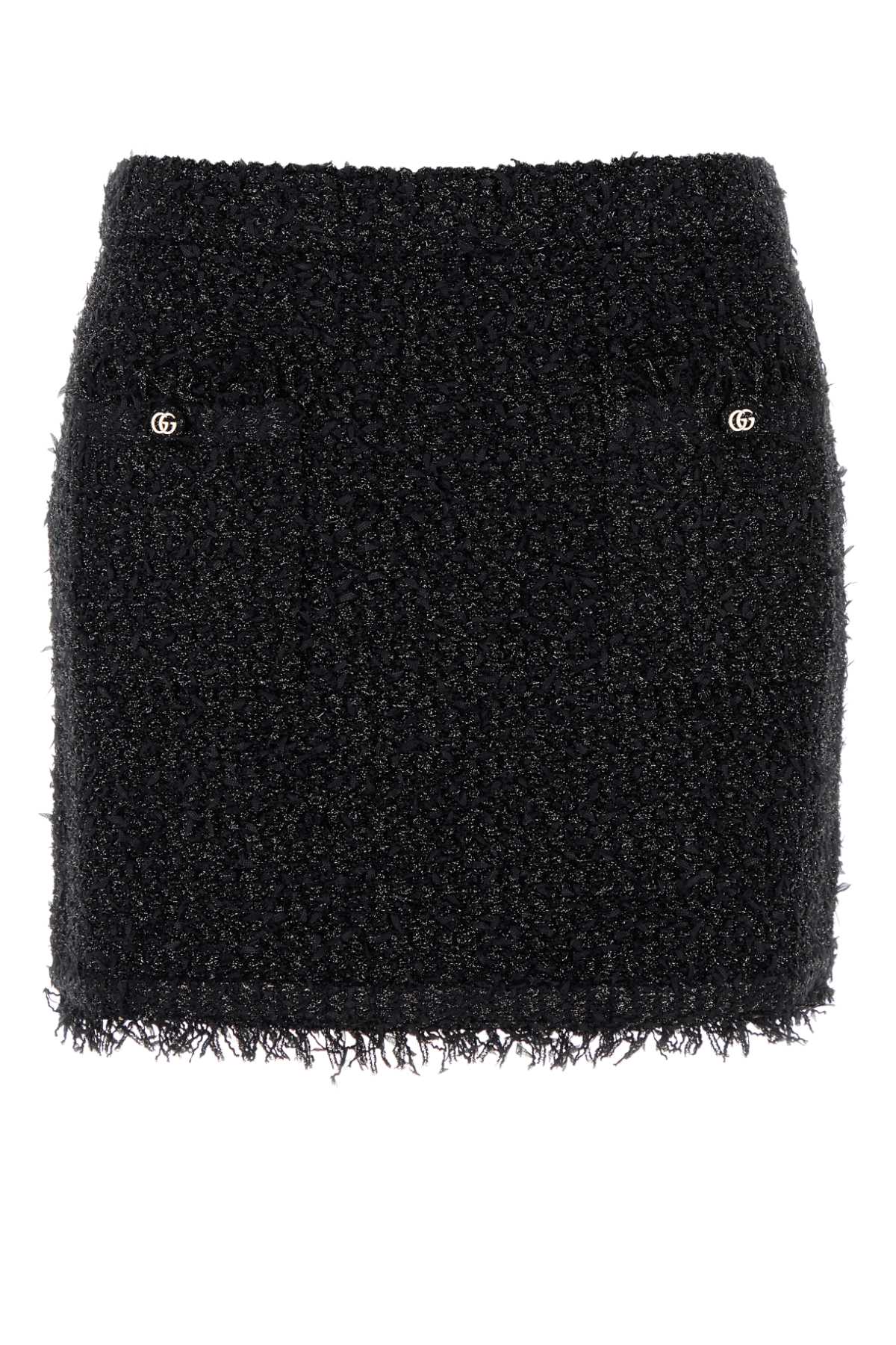 Black Viscose Blend Mini Skirt Gonne