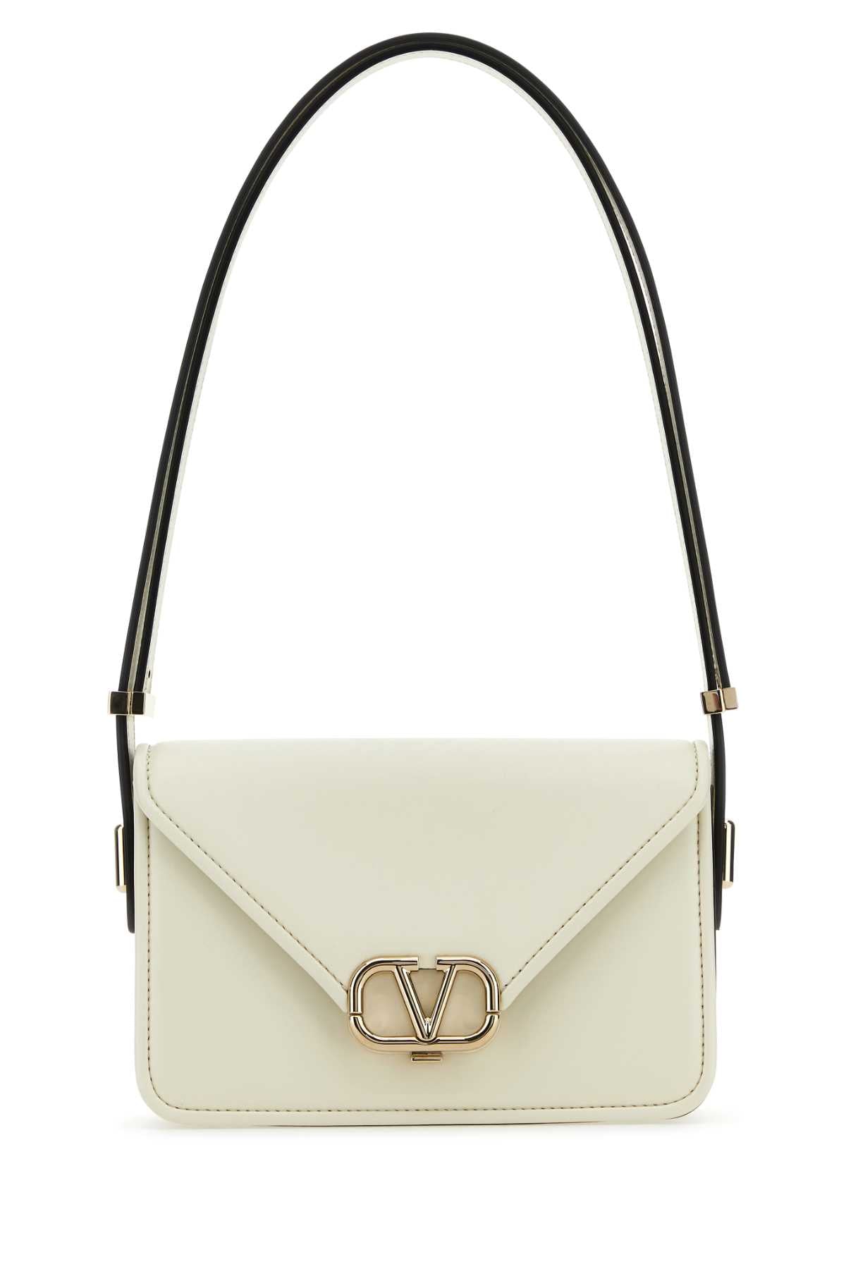 Ivory Leather Vlogo Crossbody Bag Borse A Tracolla