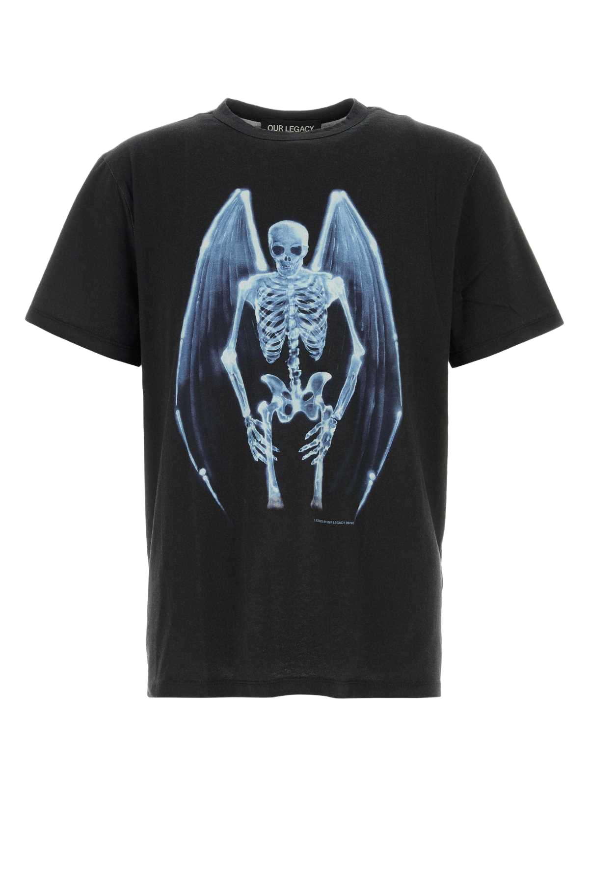 Black Cotton Oversize T-Shirt Fallen Angel Print Exterior