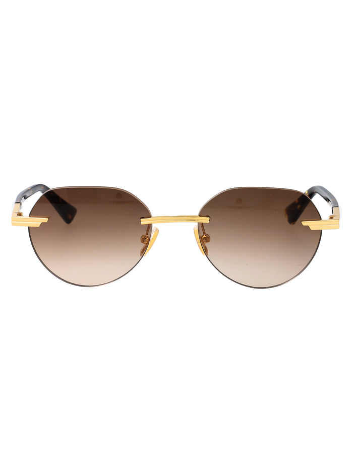 Bv1379s Gold-gold-brown Metal Sunglasses