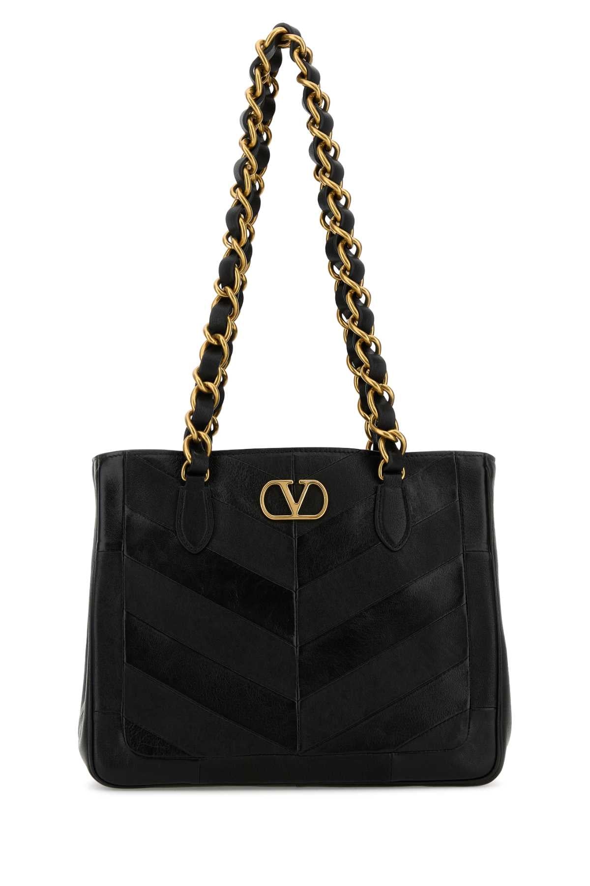 Black Leather La Seine Shopping Bag Nero Borse A Mano