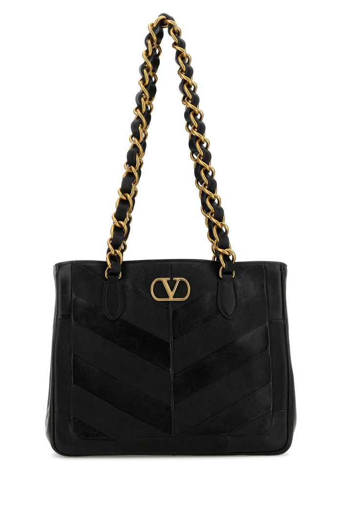 Black Leather La Seine Shopping Bag Nero Borse A Mano