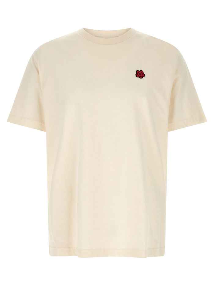 Boke Flower T-shirt Beige Cotton