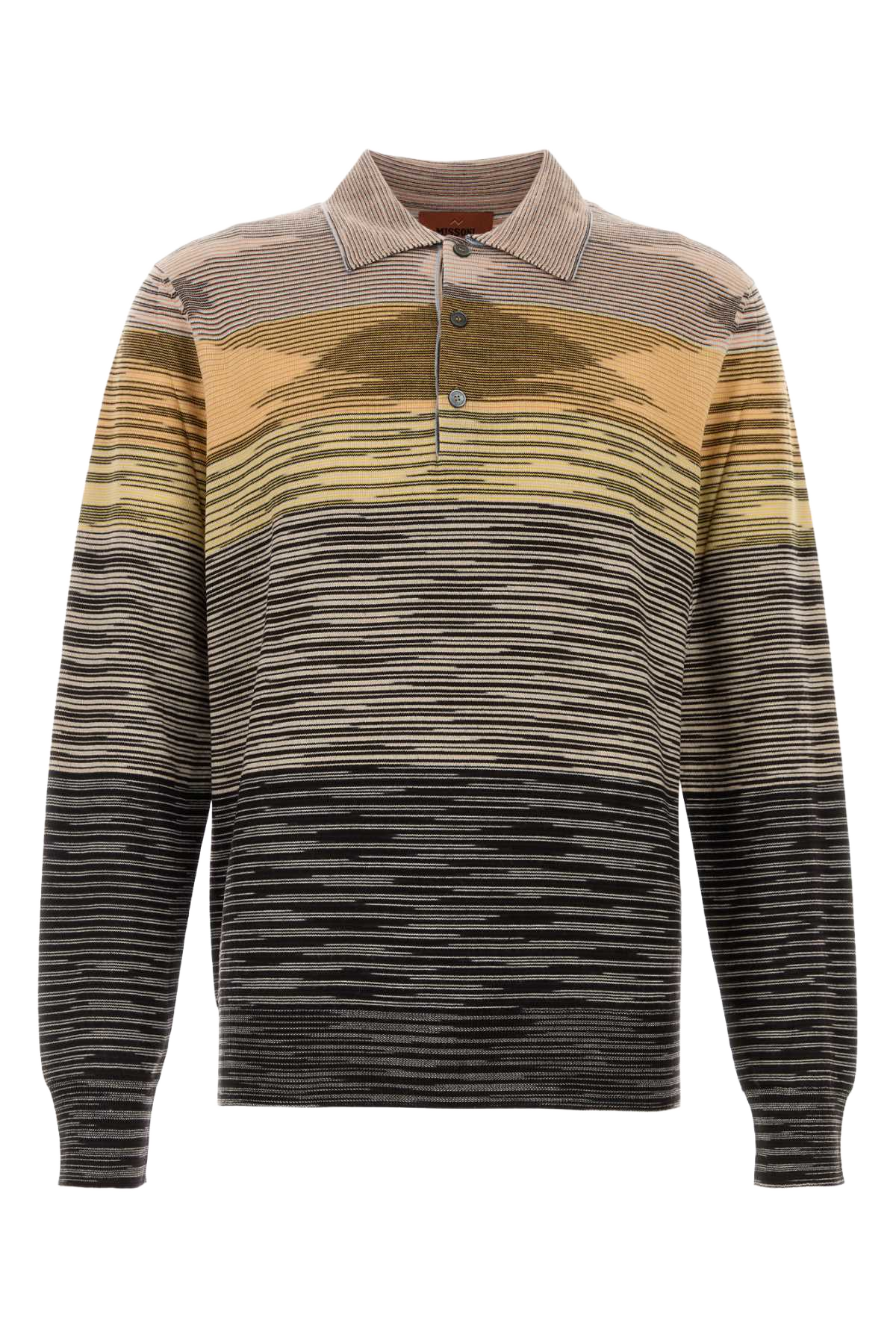 Embroidered Wool Polo Shirt Yellowbrown Exterior