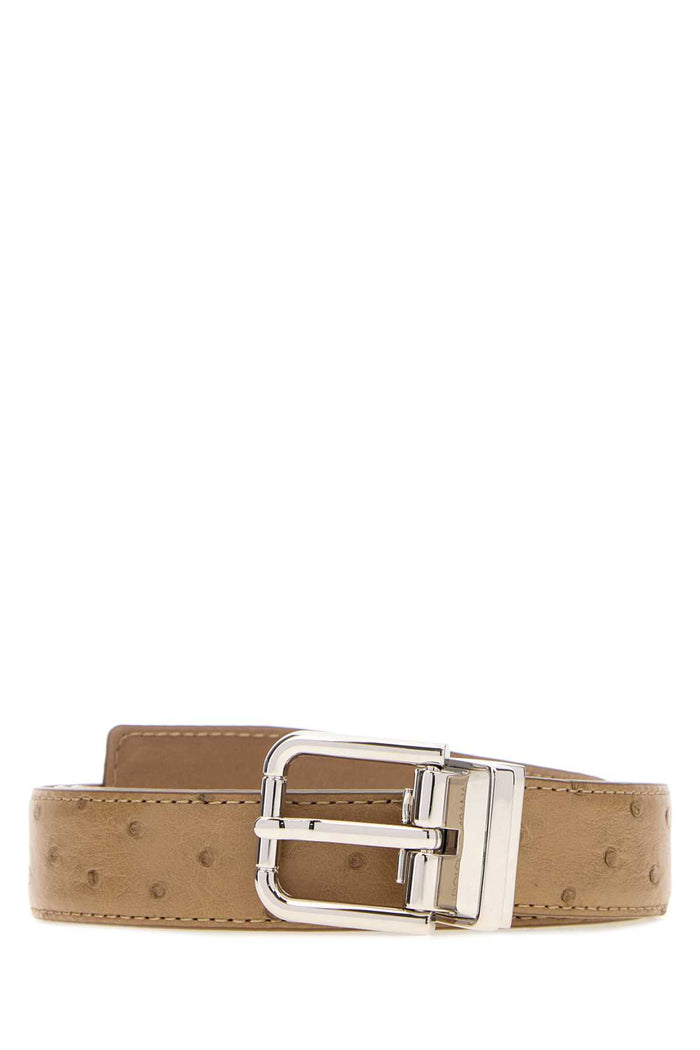 Camel Leather Reversible Belt Sabbiachiaro Cinture