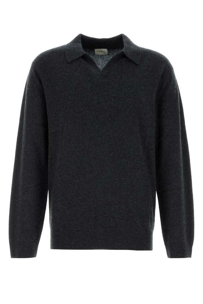 Midnight Blue Cashmere Gibson Sweater Exterior: Maglieria
