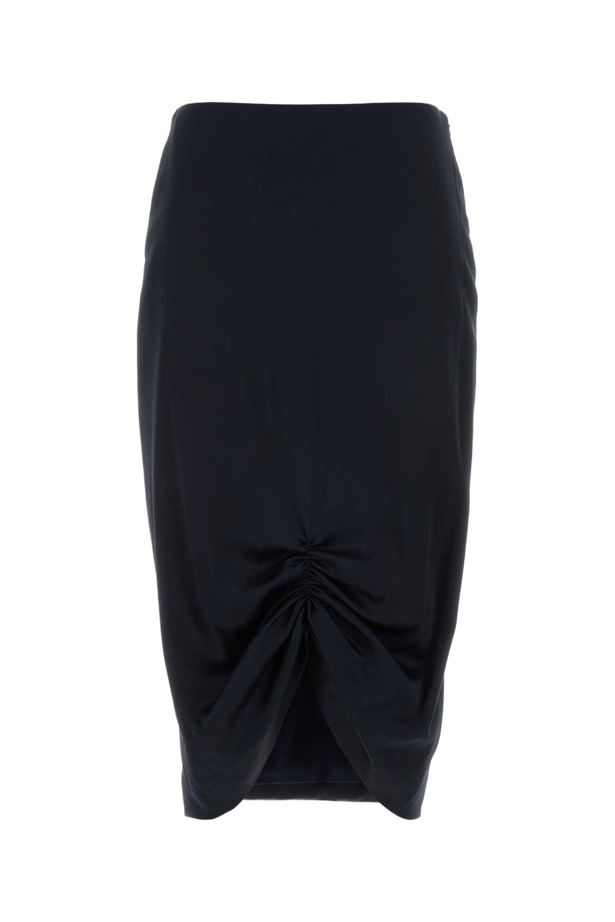 Midnight Blue Stretch Crepe Skirt Navydenim Gonne