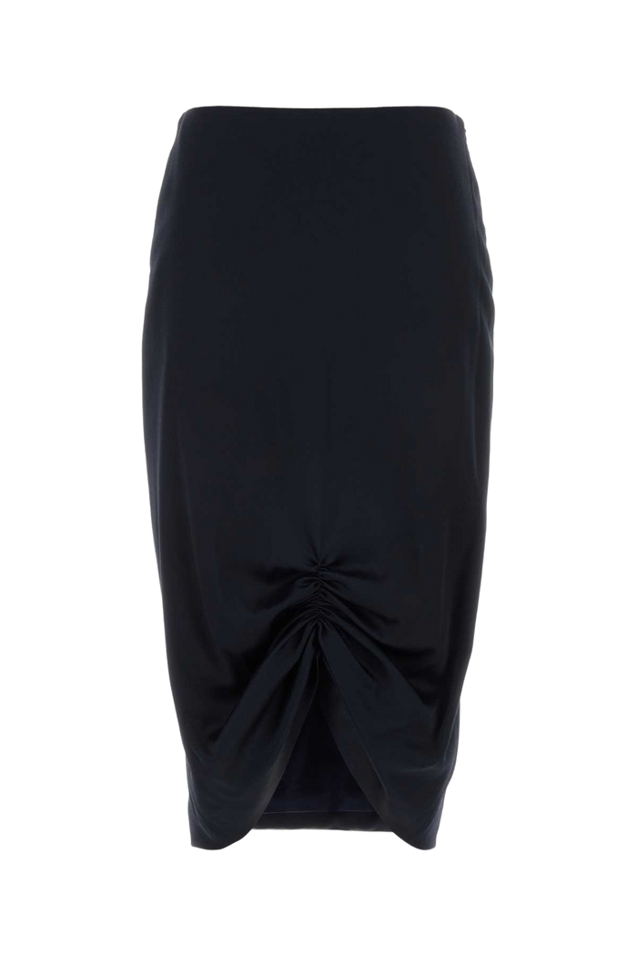 Midnight Blue Stretch Crepe Skirt Navydenim Gonne