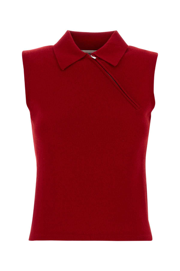Miu Miu 100% Cashmere polo shirt in red