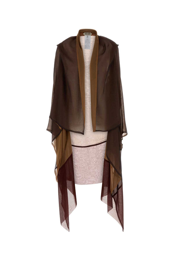 Alberta Ferretti Lungo Exterior: 100% Silk cape in brown