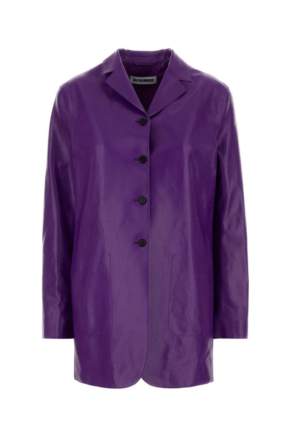 Jil Sander Exterior: 100% Calf; Lining: 100% Viscose jacket in purple