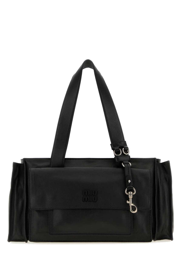 Miu Miu Exterior: 100% Nappa leather shoulder bag in black