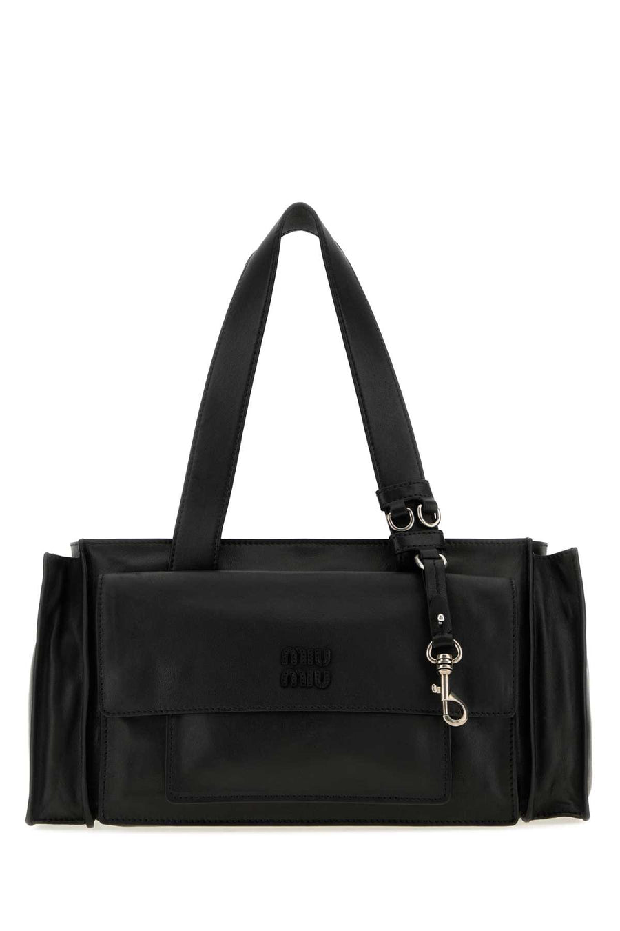 Miu Miu Exterior: 100% Nappa leather shoulder bag in black