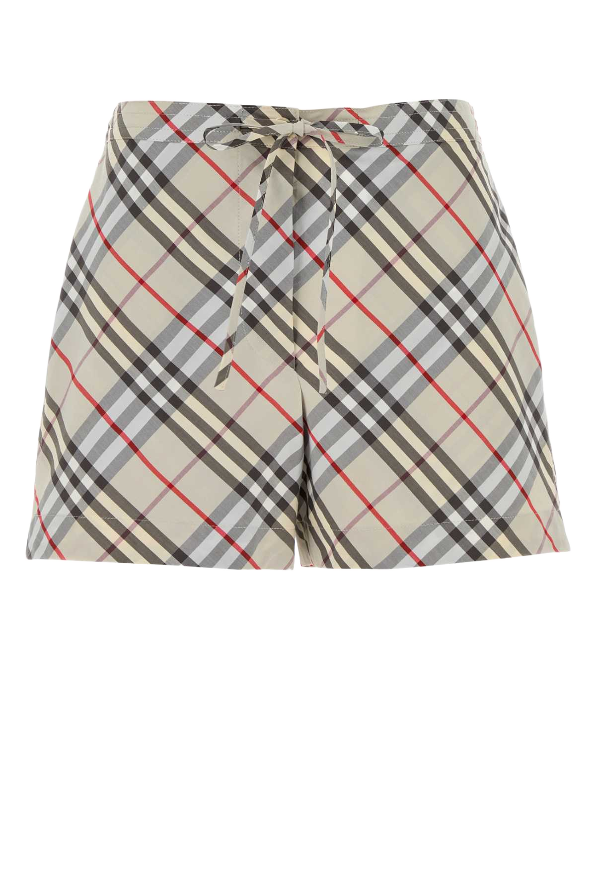 Embroidered Poplin Shorts Chippingipcheck Exterior: Cotton