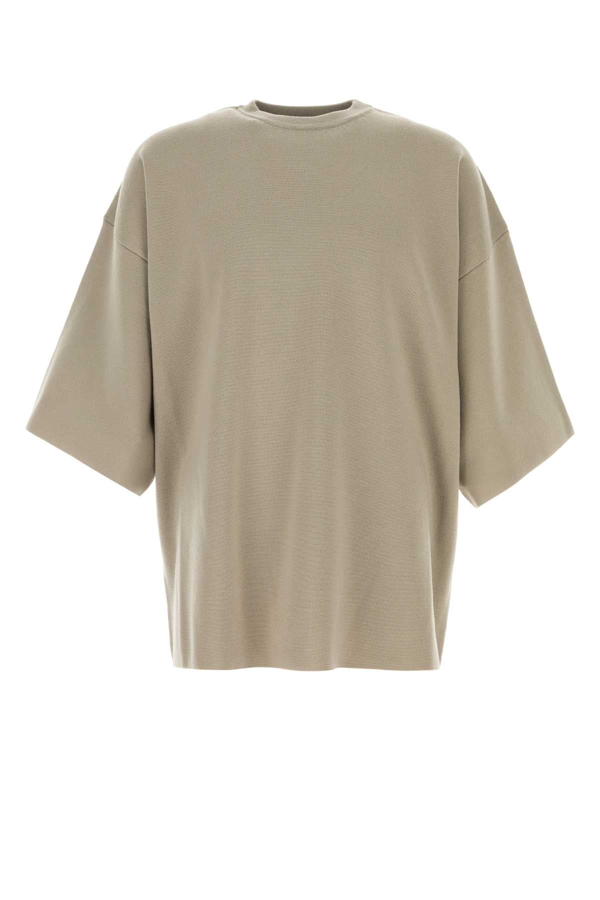 Dove Grey Wool Oversize T-Shirt Dustybeige Exterior: Virgin