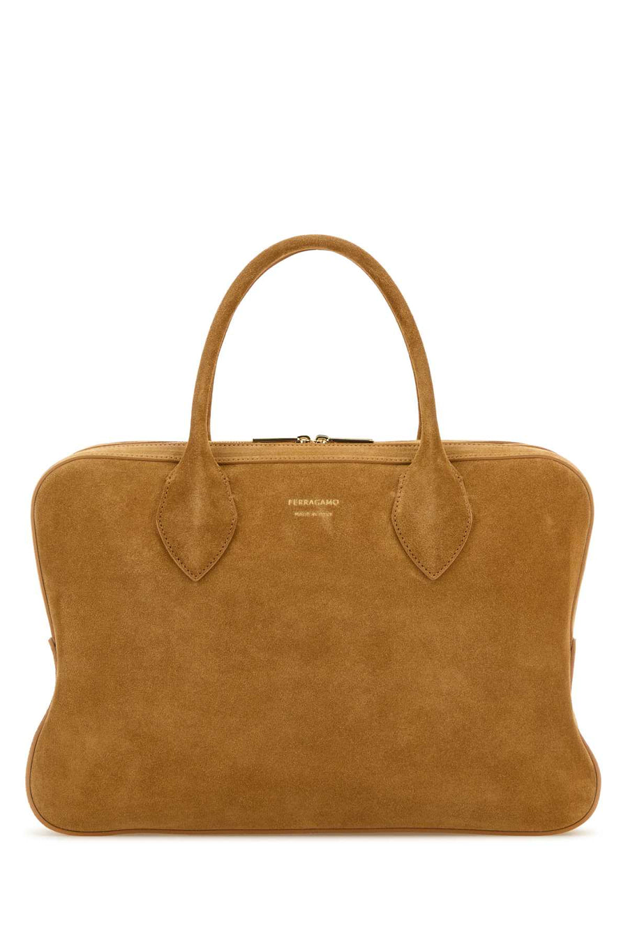 Ferragamo Naturale Exterior: 100% Suede handbag in beige