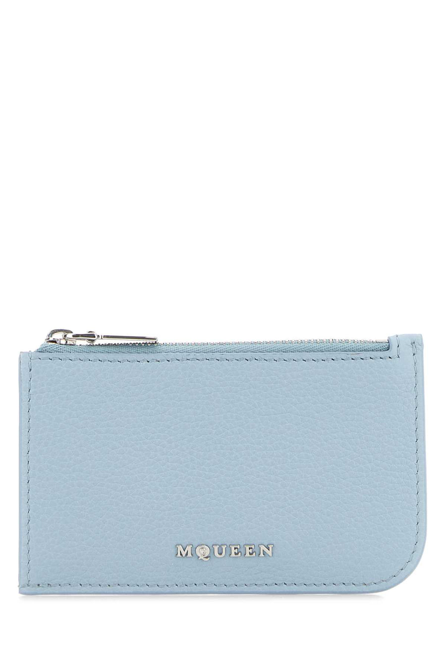 Alexander McQueen Card Exterior: 100% Leather; Finishing: Silver metal card case in light blue