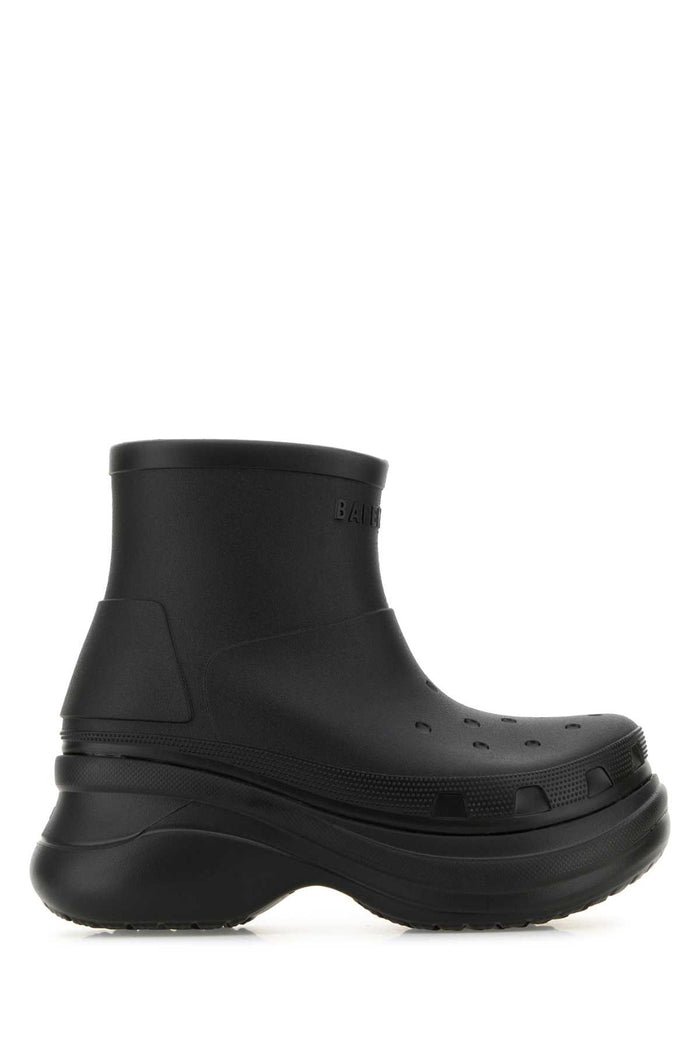 Black Rubber Crocs Ankle Boots Stivali