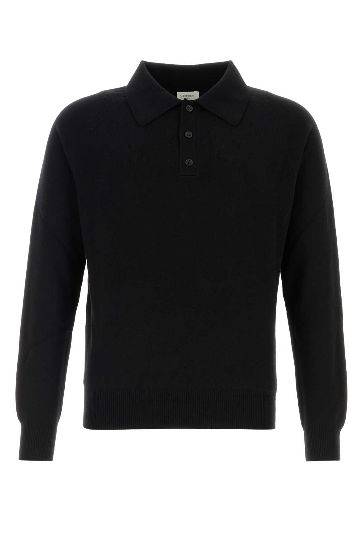 Black Wool Polo Shirt Noir Exterior: Maglie