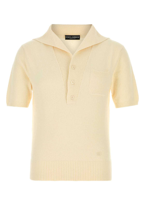 Dolce & Gabbana 65% Cotton polo in beige