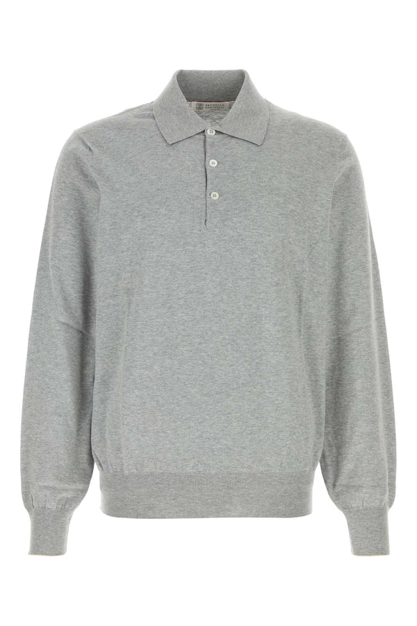 Brunello Cucinelli 100% Cotton polo shirt in gray