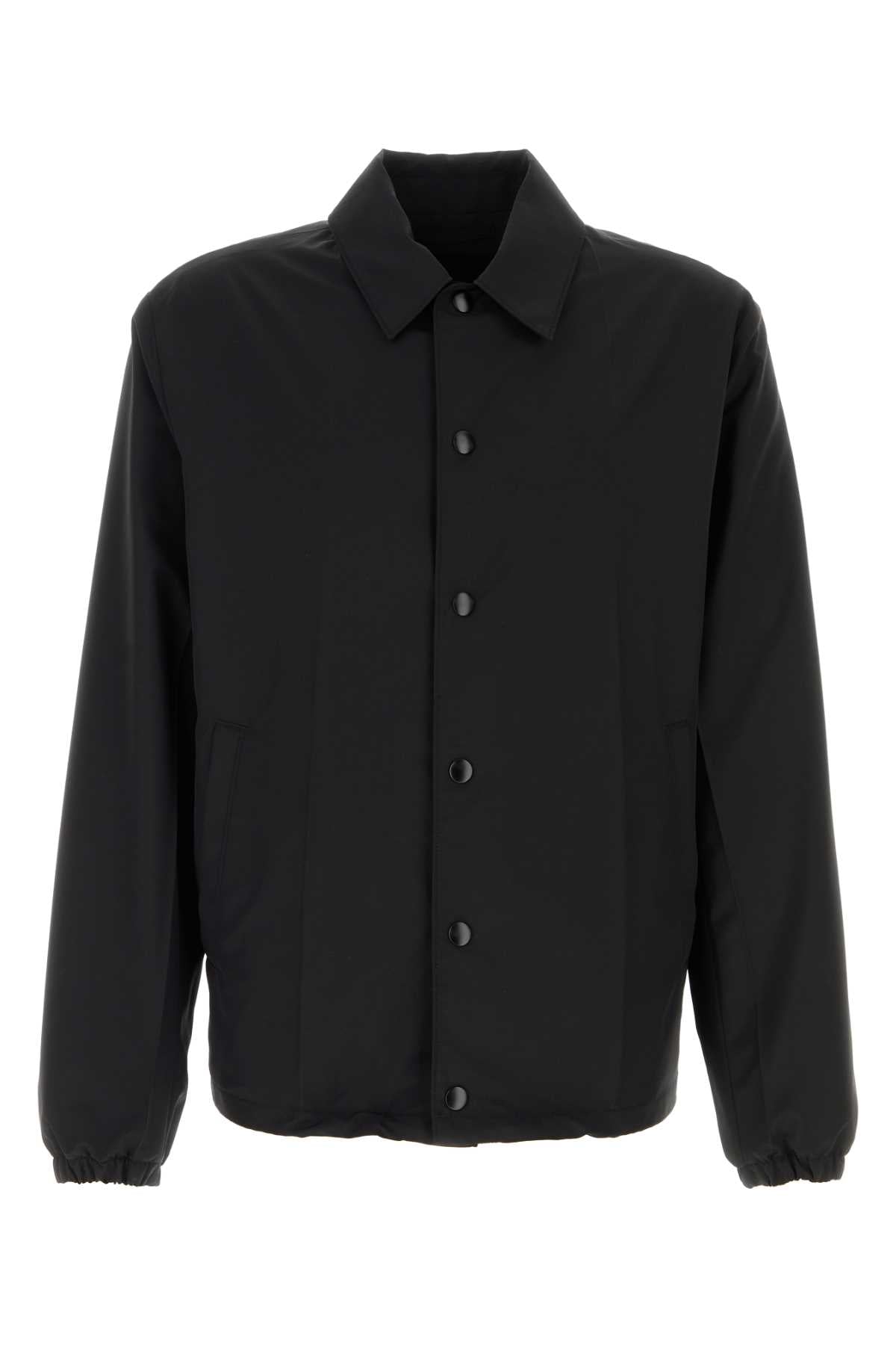 Black Wool Blend Jacket Nero Pawv Giubbini
