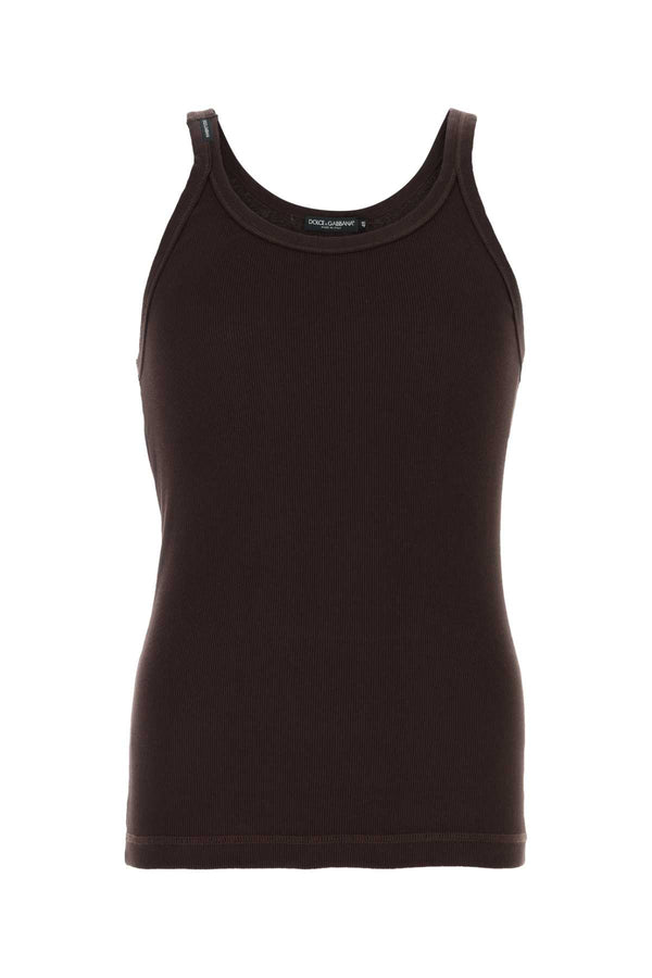 Dolce & Gabbana 100% Cotton tank top in brown