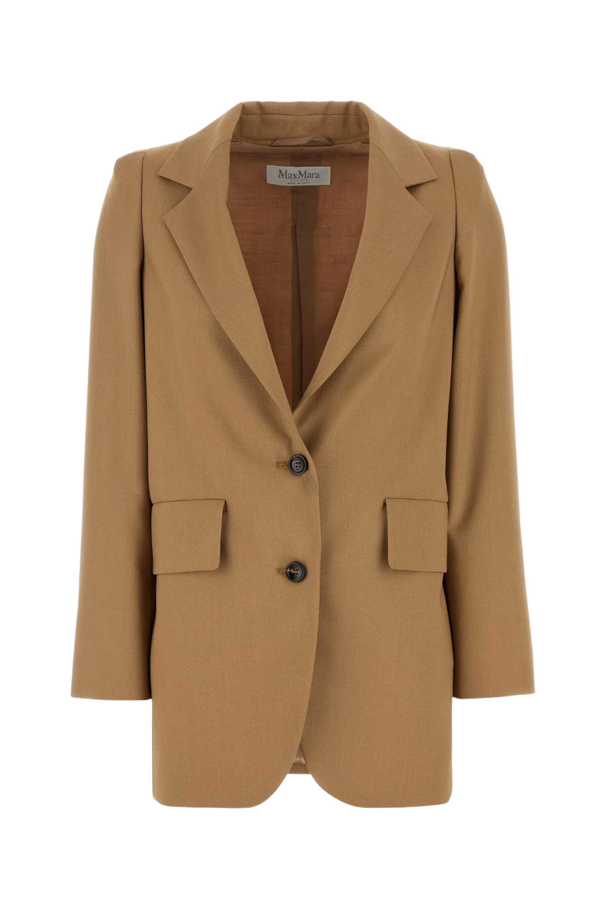 Camel Wool Blend Kitten Blazer 007 Giacche E Gilet
