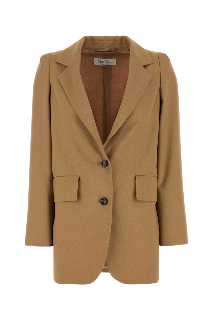 Camel Wool Blend Kitten Blazer 007 Giacche E Gilet