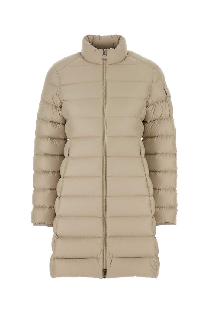 Sand Polyester Igesse Down Jacket Ecru Cappotti