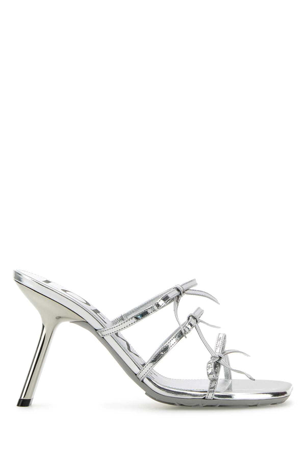 Loewe Exterior: 100% Calf sandal in silver