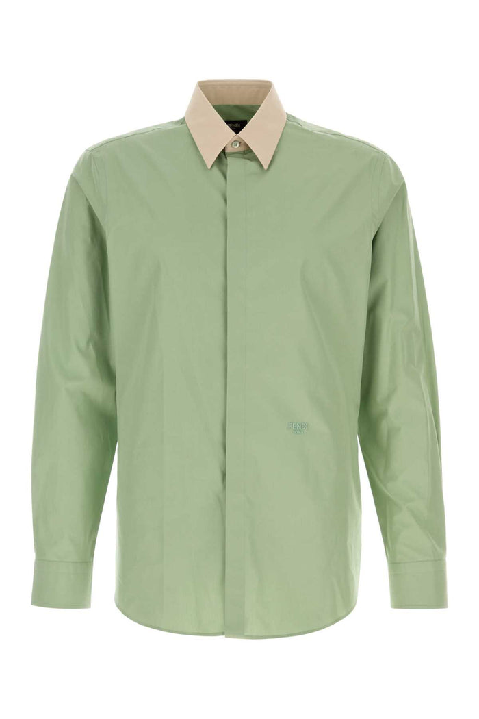 Pastel Green Poplin Shirt Scorpio Exterior: Cotton Camicie
