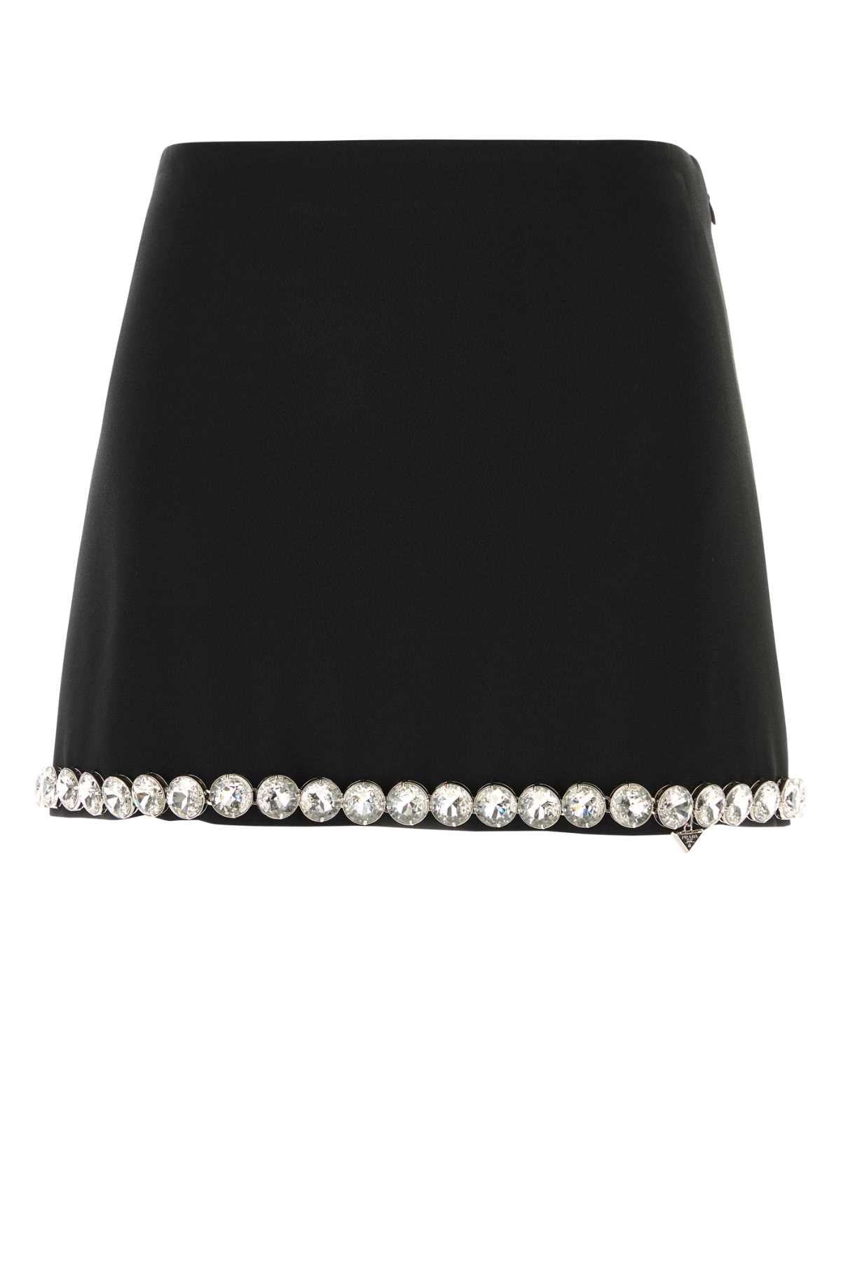 Black Acetate Blend Mini Skirt Nero Gonne