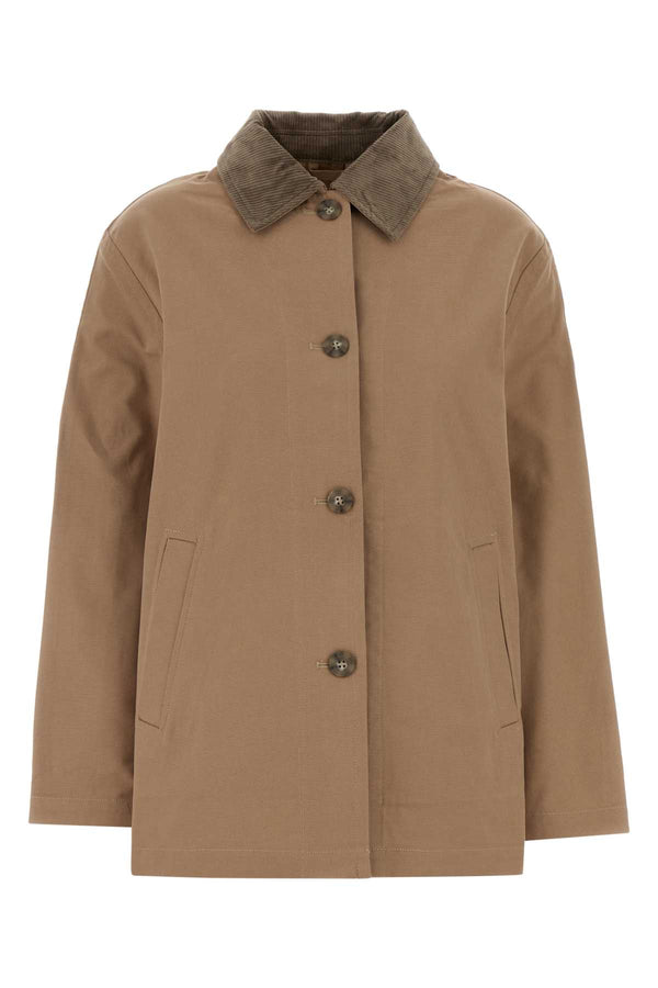 Calvin Klein Short 100% Cotton coat in beige
