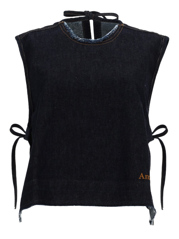 Denim Sleeveless Top Cotton Tops