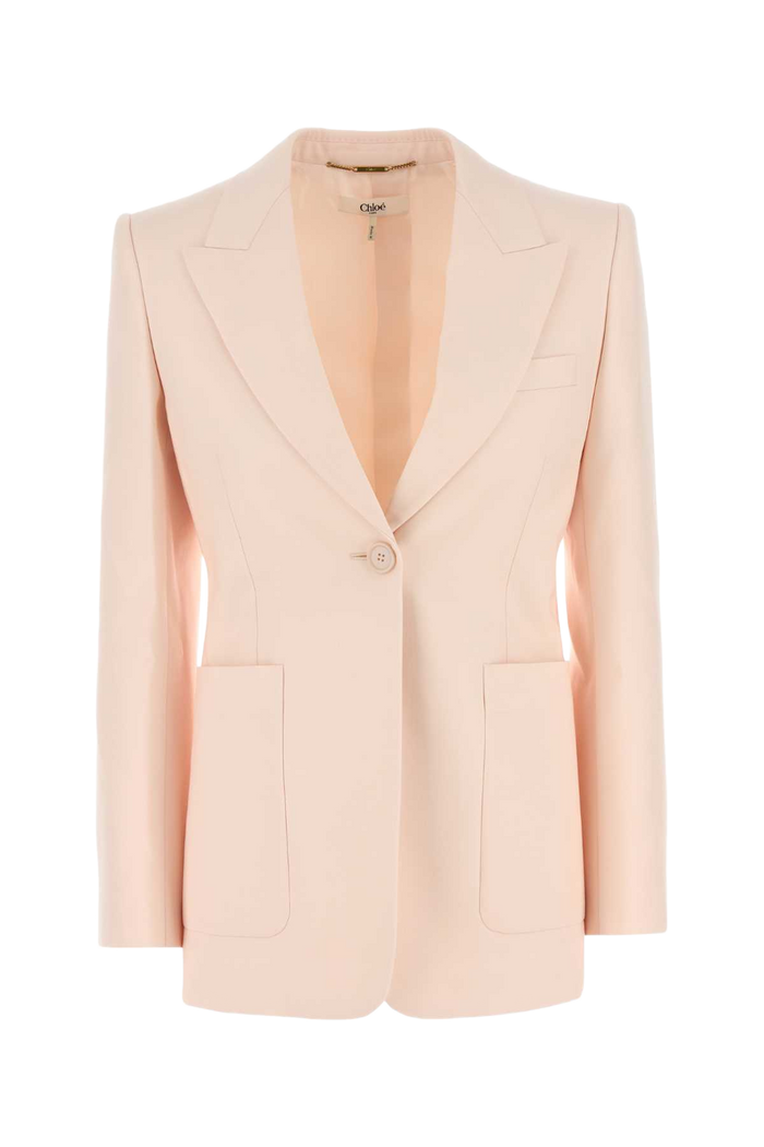 Pastel Pink Wool Blazer Biscuitpink Giacche E Gilet