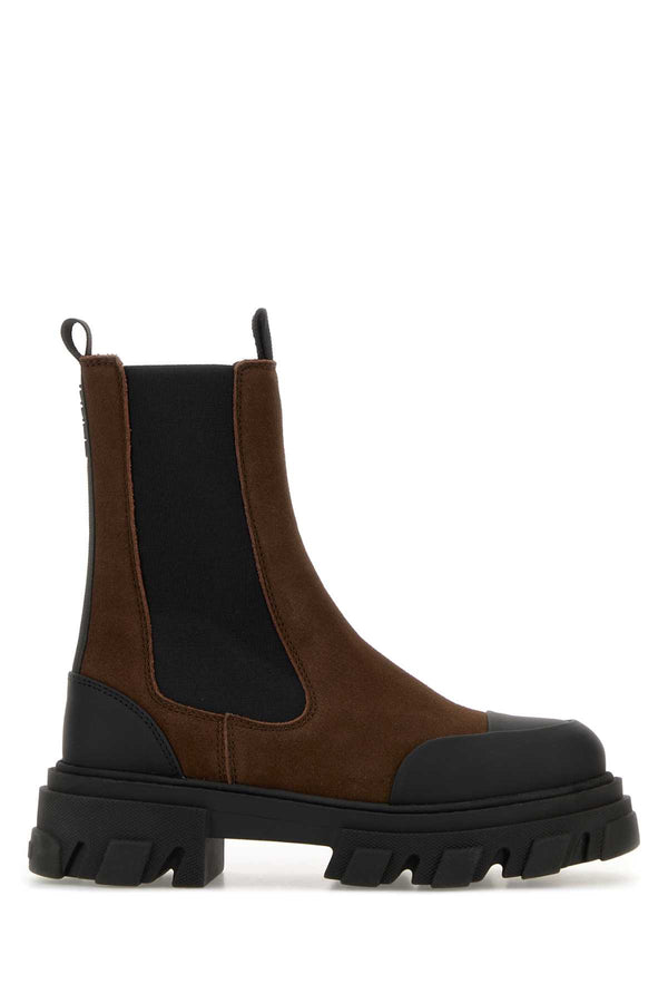 Ganni Chelsea 60% Recycled Leather boot in brown