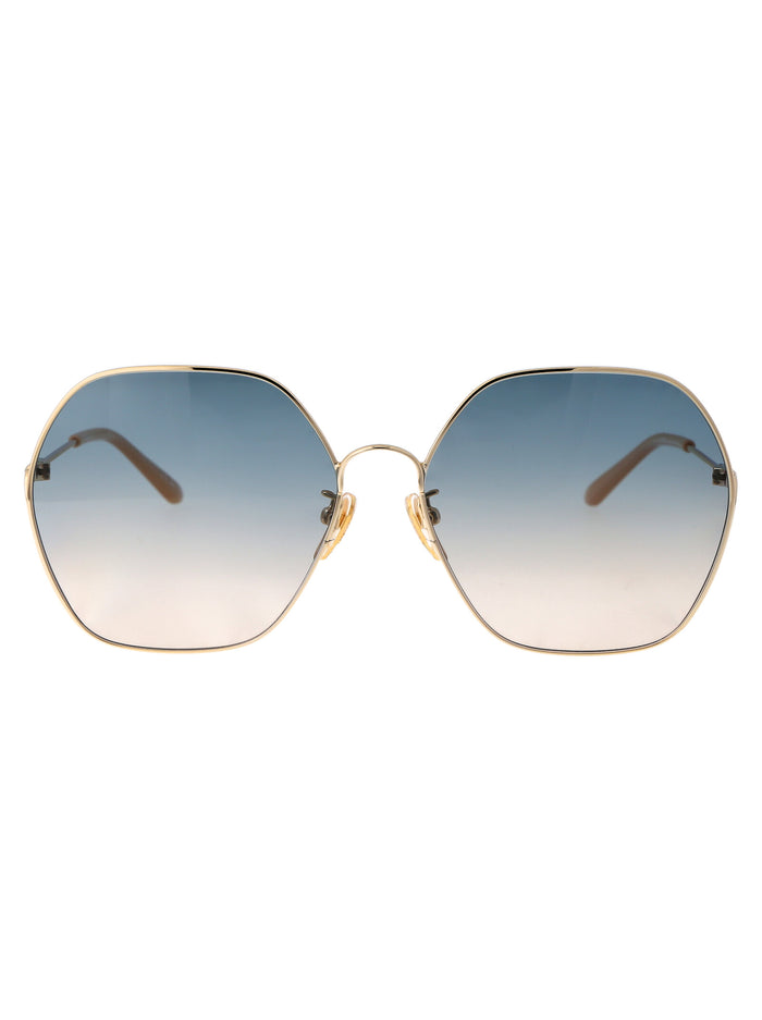 002 Gold Green Acetate Sunglasses