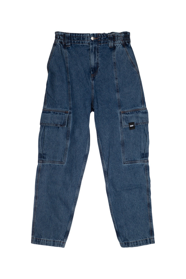 Dkny Junior Cotton-blend (65% Cotton cargo pants in blue