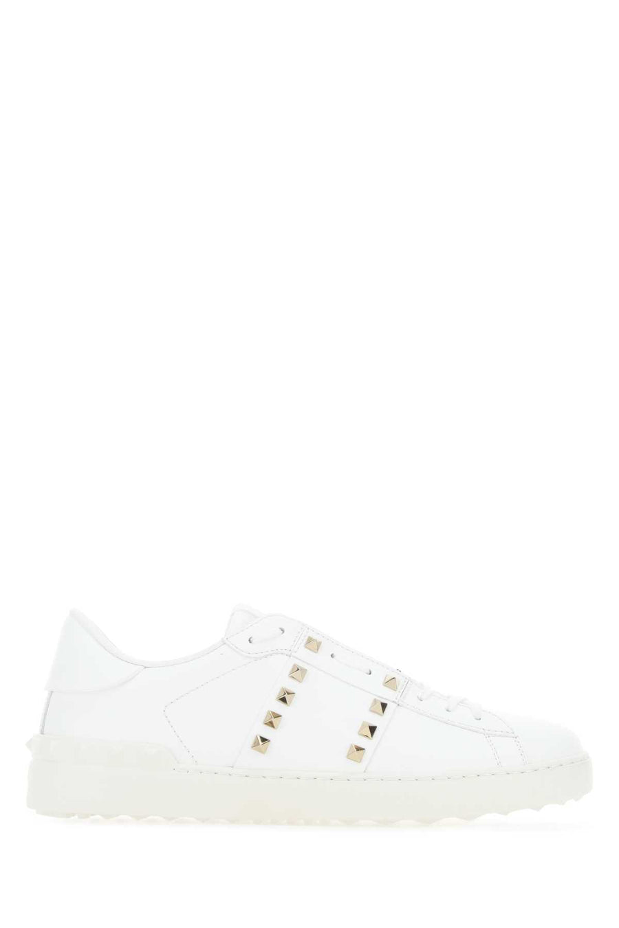 Valentino Garavani Rockstud Calf leather - Bos Taurus sneaker in white