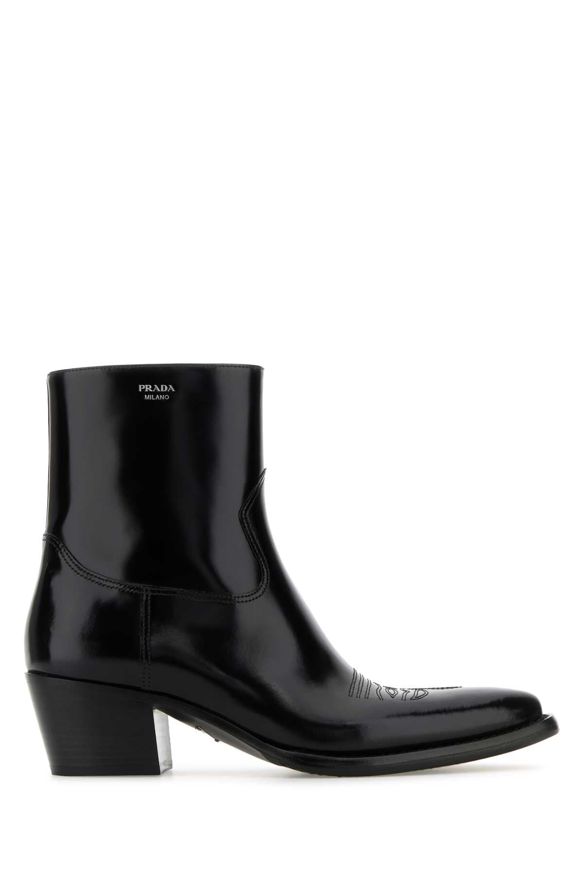 Black Leather Boots Nero Calfleather Stivali