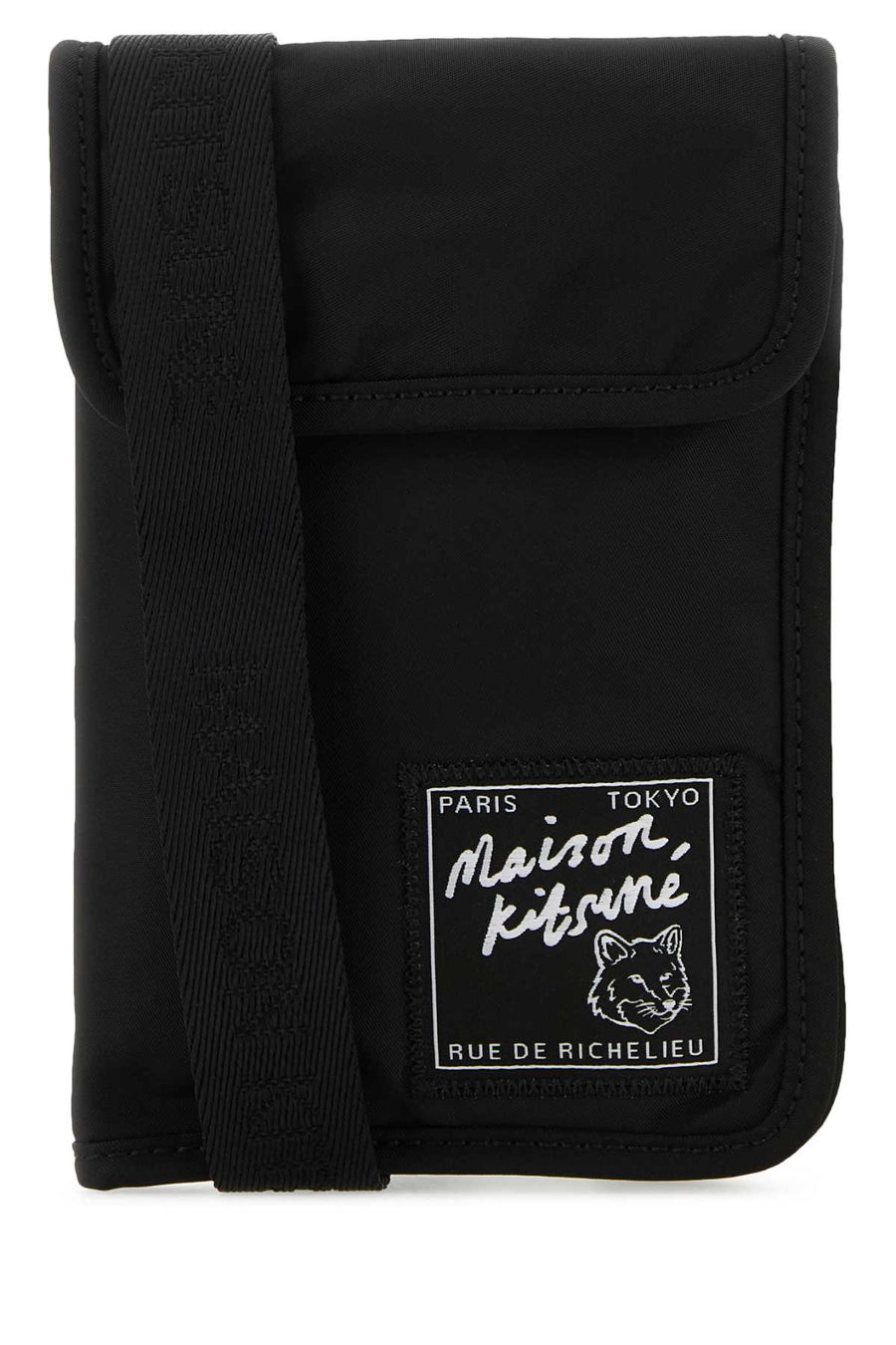 Maison Kitsune Exterior: 100% Nylon; Lining: 100% Nylon; Finishing: Silver metal card case in black