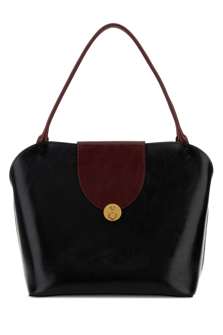 Versace Exterior: 100% Calf Lining: 100% Leather Finishing: Golden metal shoulder bag in black