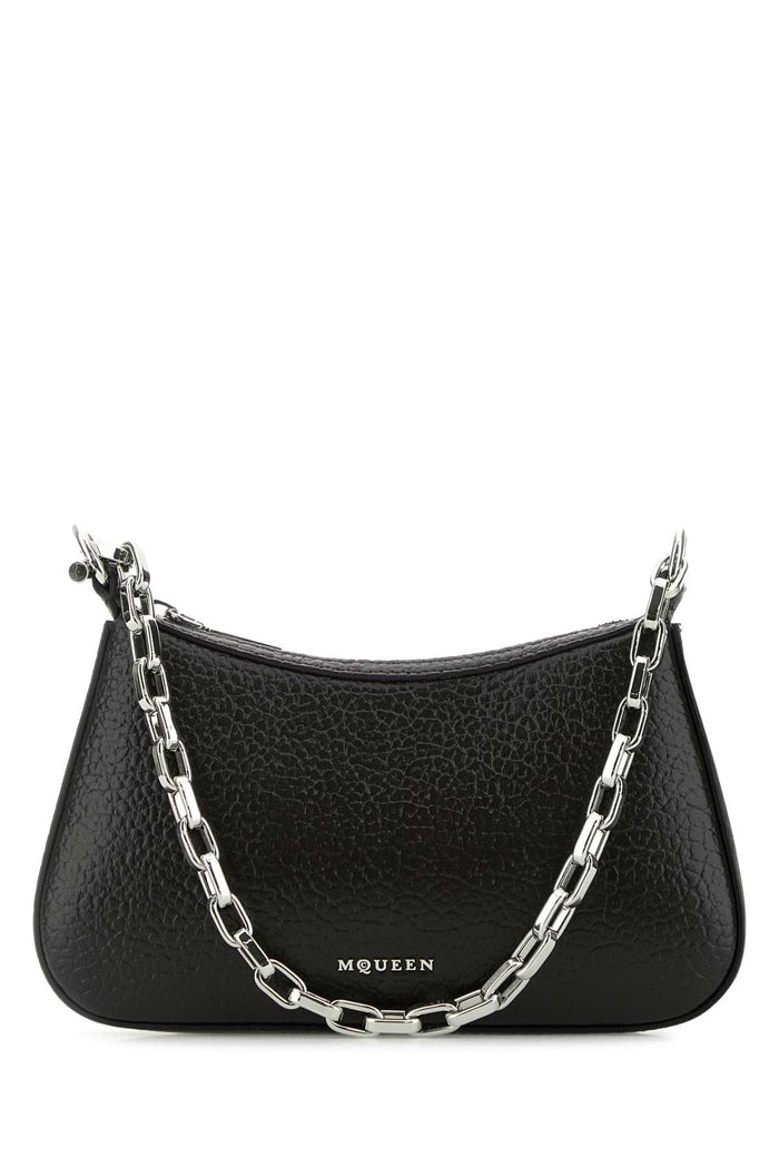 Black Leather Mini T-Bar Handbag Blacksilver Borse A Mano