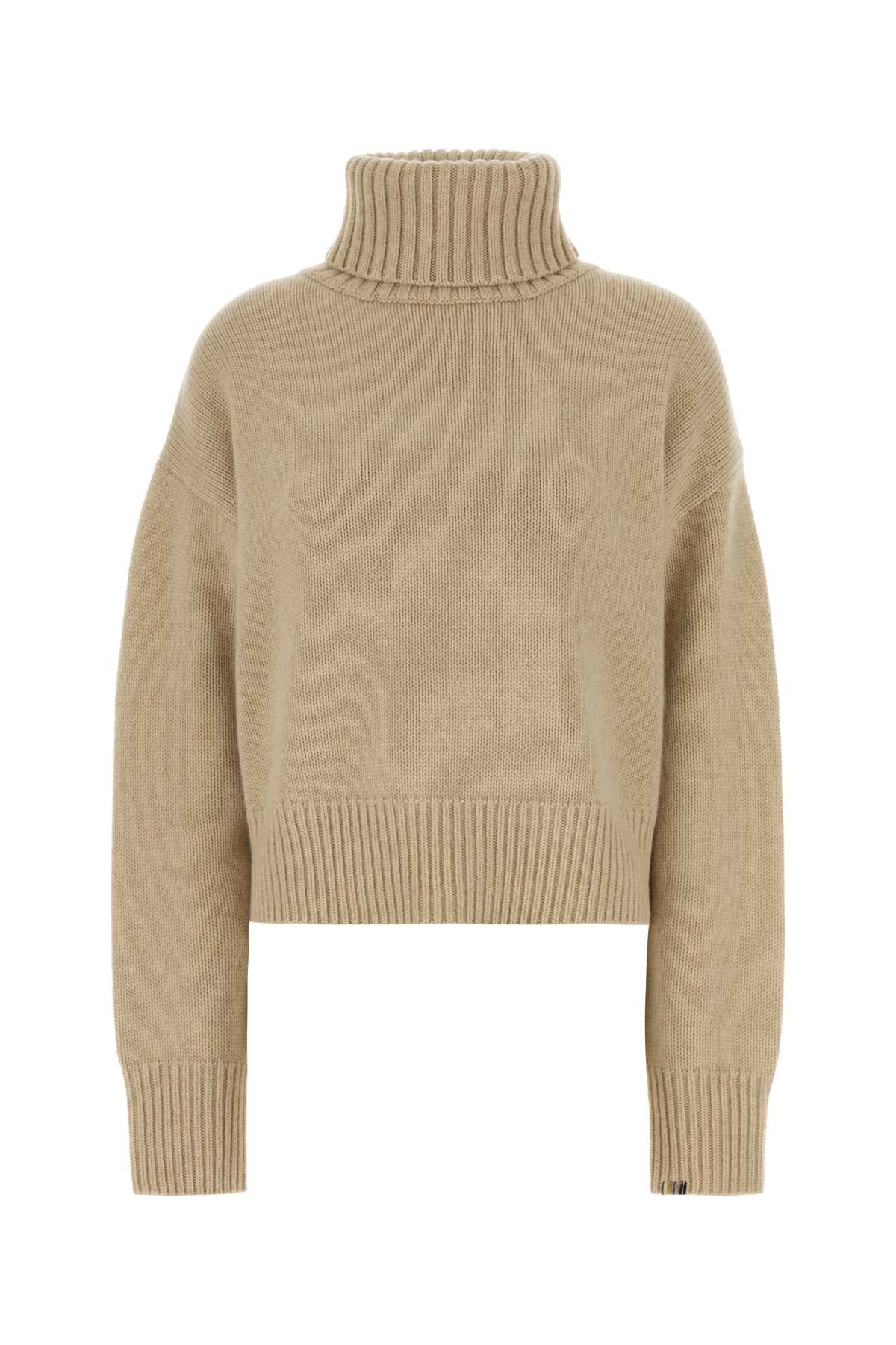 Beige Cashmere Sweater Latte Exterior: Maglieria